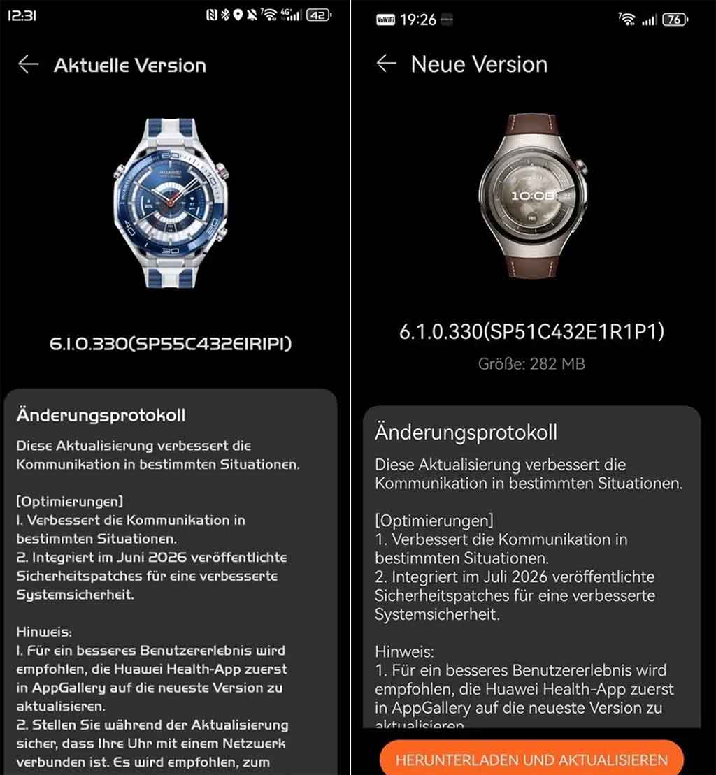 Huawei Watch 5 e Ultimate 2: arriva l'update di luglio 2026