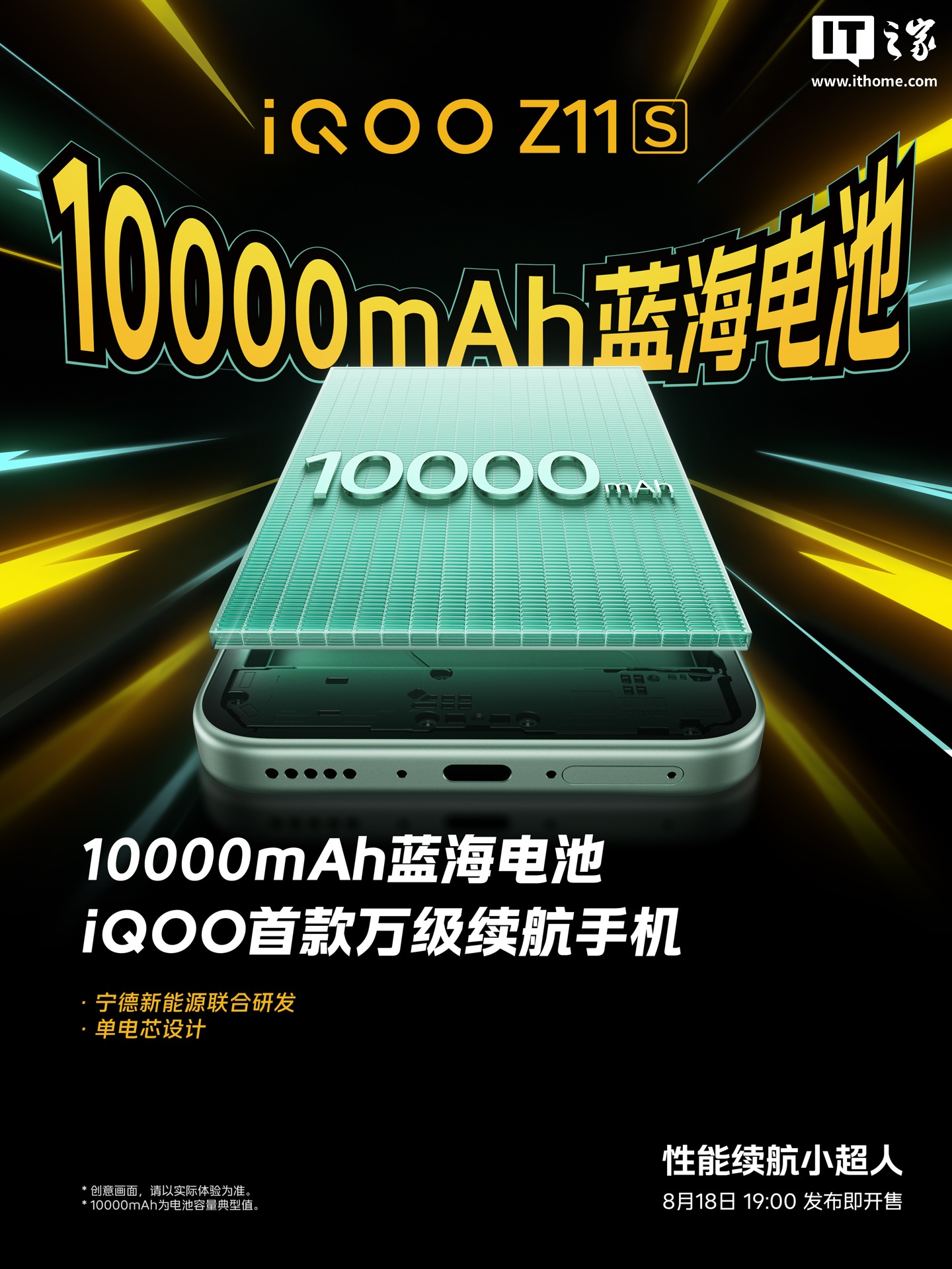 iQOO Z11S: batteria da 10000 mAh, la più grande di sempre